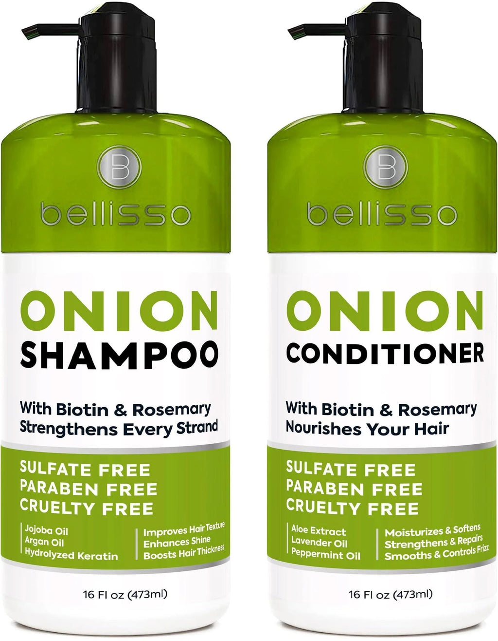 Bellisso Onion & Biotin Shampoo & Conditioner – Thickening Formula