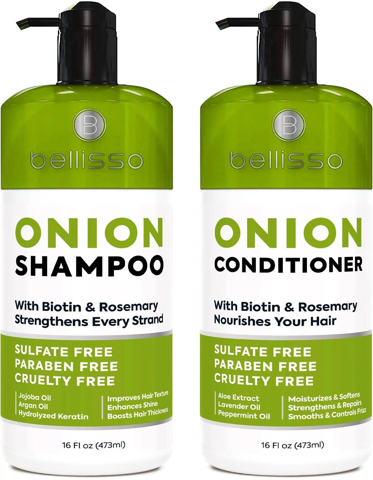Bellisso Onion & Biotin Shampoo & Conditioner – Thickening Formula