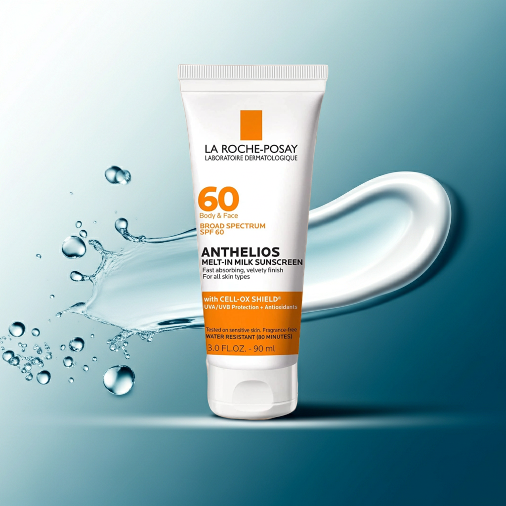 Anthelios Melt-In Milk Sunscreen SPF 60 – Broad-Spectrum, Lightweight, Antioxidant Protection