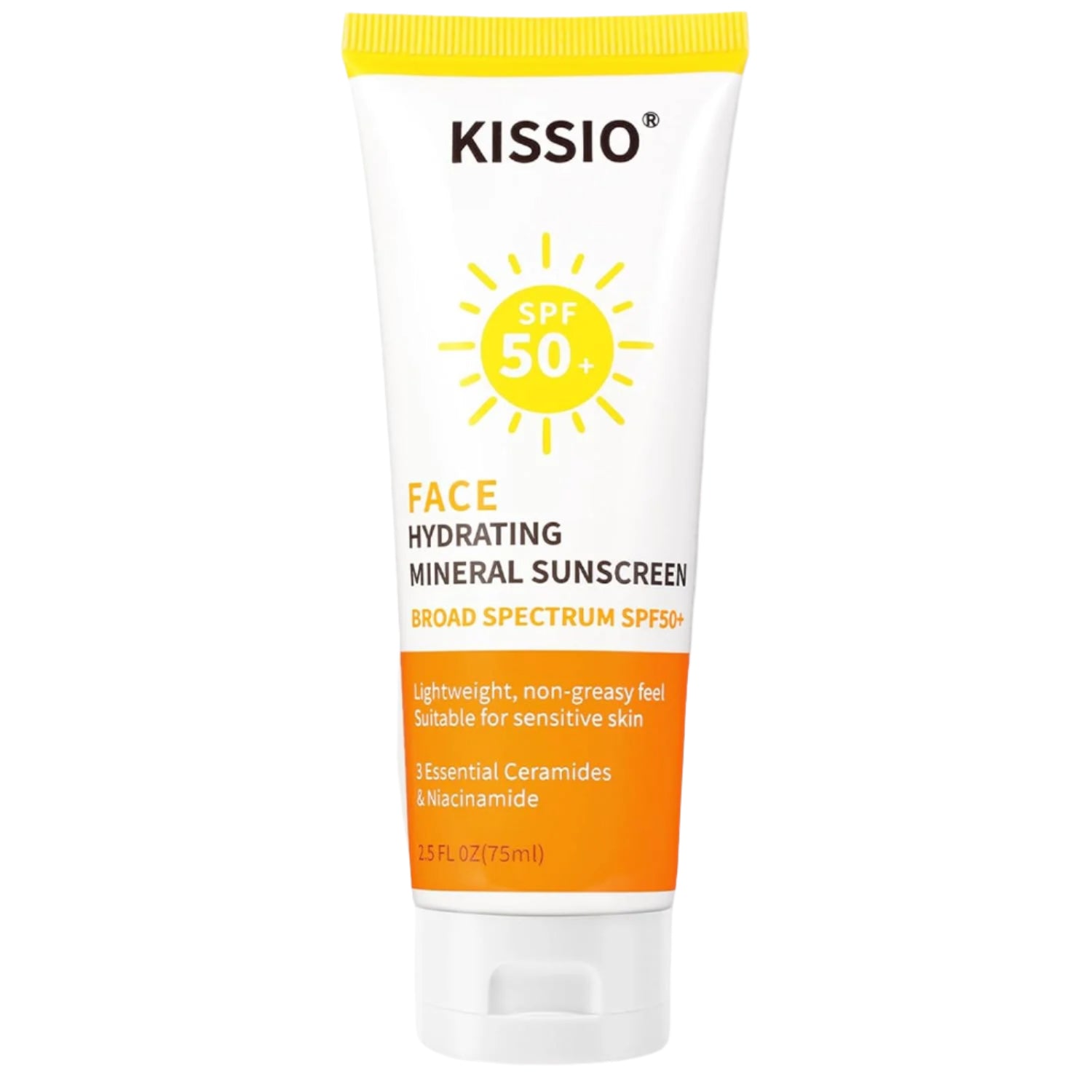 Sunscreen for Face,With Zinc Oxide and Titanium Dioxide,Broad Spectrum Sunscreen,Spf 50,Hydrating Mineral Sunscreen,Non-Greasy,Suitable for Sensitive Skin,2.5 FL OZ