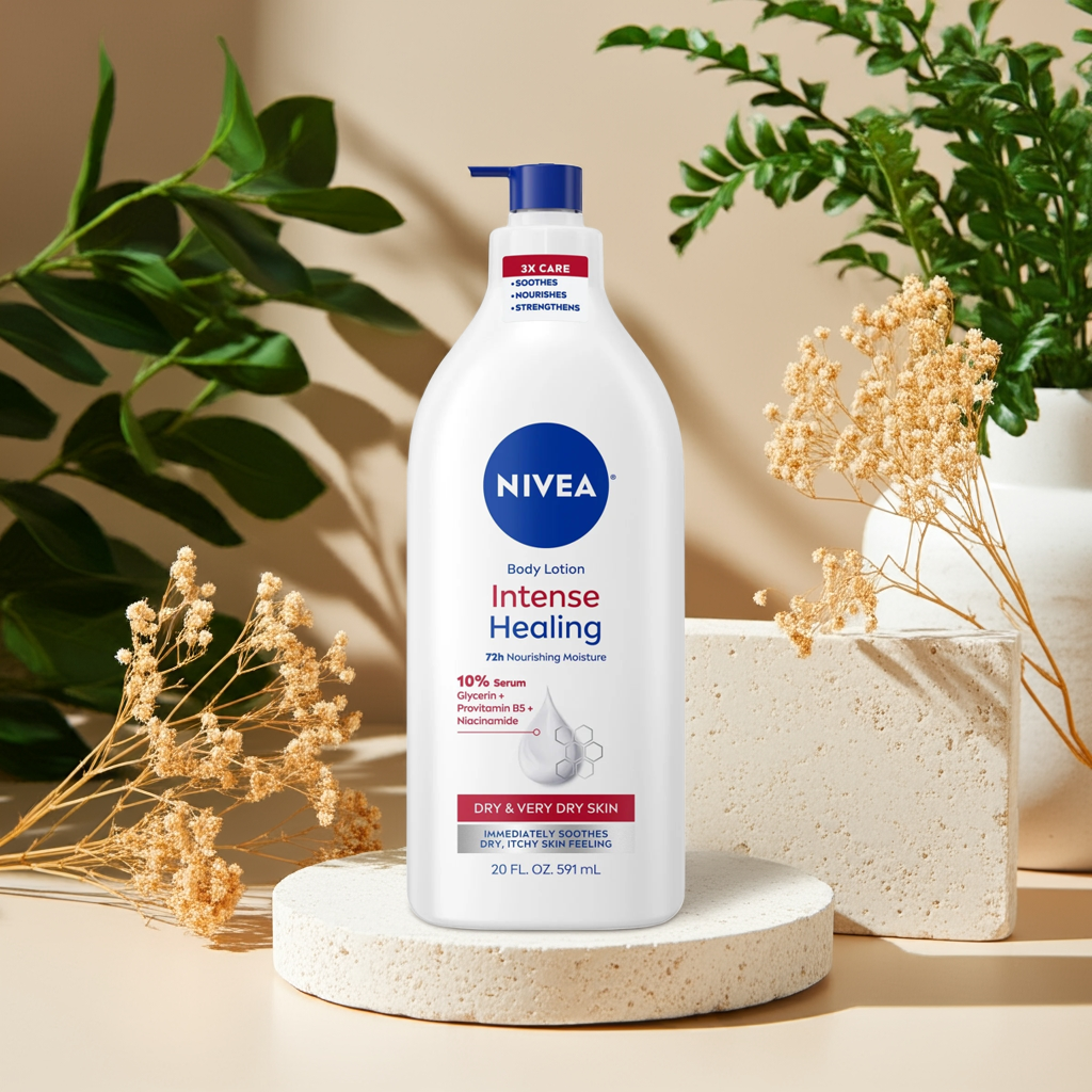 NIVEA Intense Healing Body Lotion – Deep Hydration for Very Dry Skin