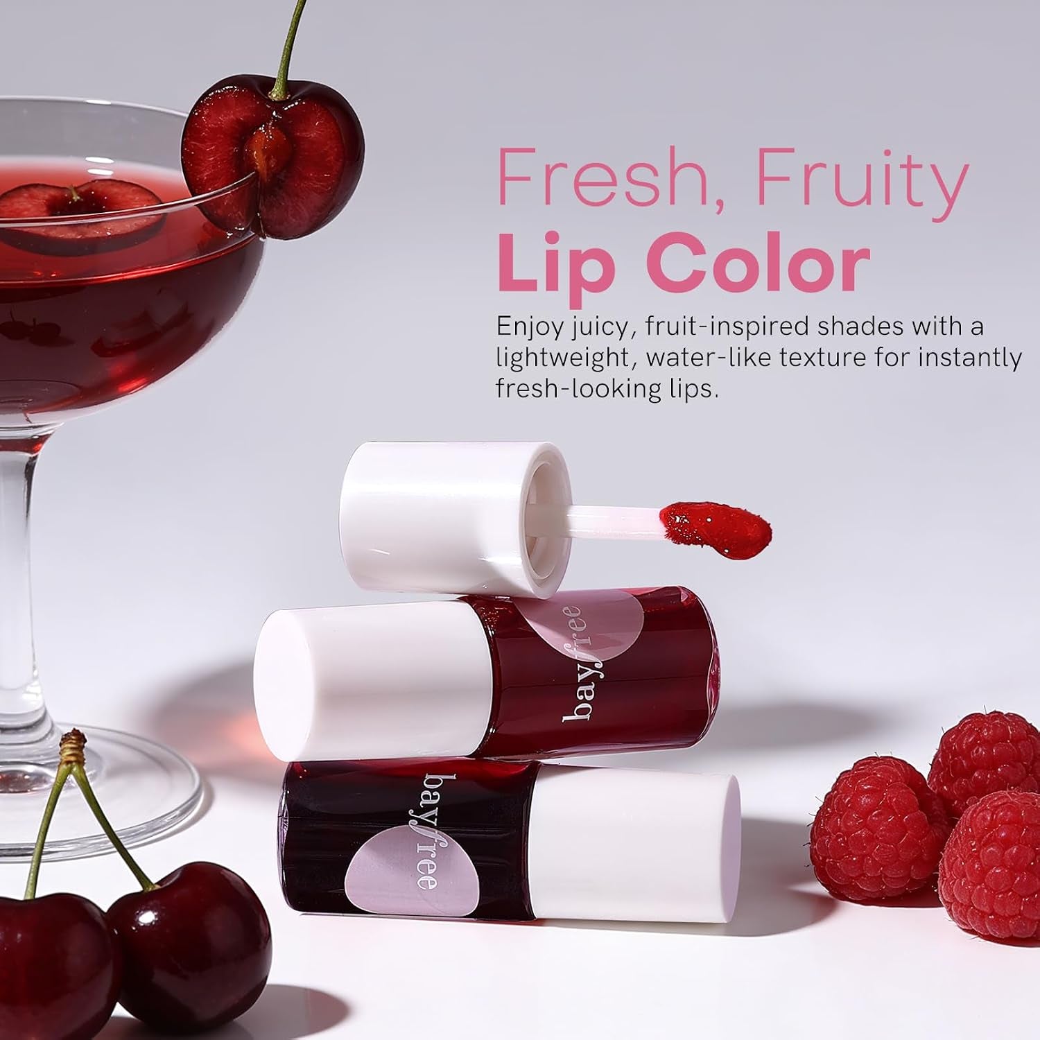 Bayfree Lip Tint Stain Set, 2 PCS Korean Water Tint Lightweight Non-Sticky, Waterproof Long Lasting Liquid Blush & Lip Stain, Transfer-Proof, Matte Finish Lip Color Makeup (Made into Jam)