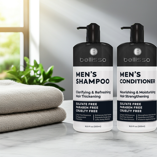 Bellisso Men’s Biotin Shampoo & Conditioner – Sulfate-Free, Refreshing & Strengthening Hair Care