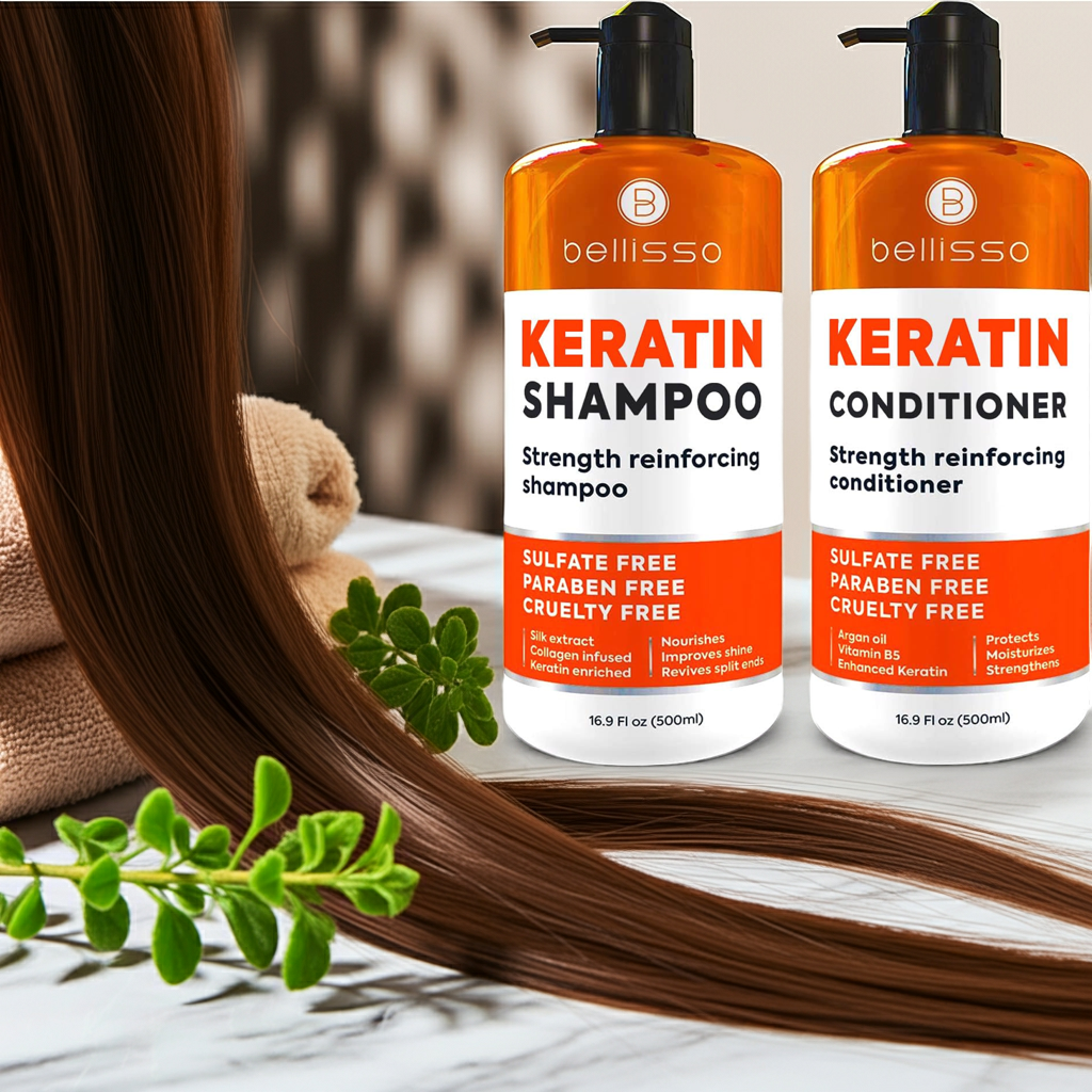 Bellisso Keratin Shampoo & Conditioner – Sulfate-Free Anti-Frizz