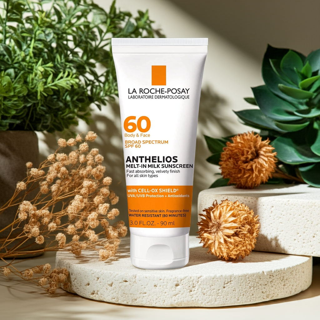 Anthelios Melt-In Milk Sunscreen SPF 60 – Broad-Spectrum, Lightweight, Antioxidant Protection