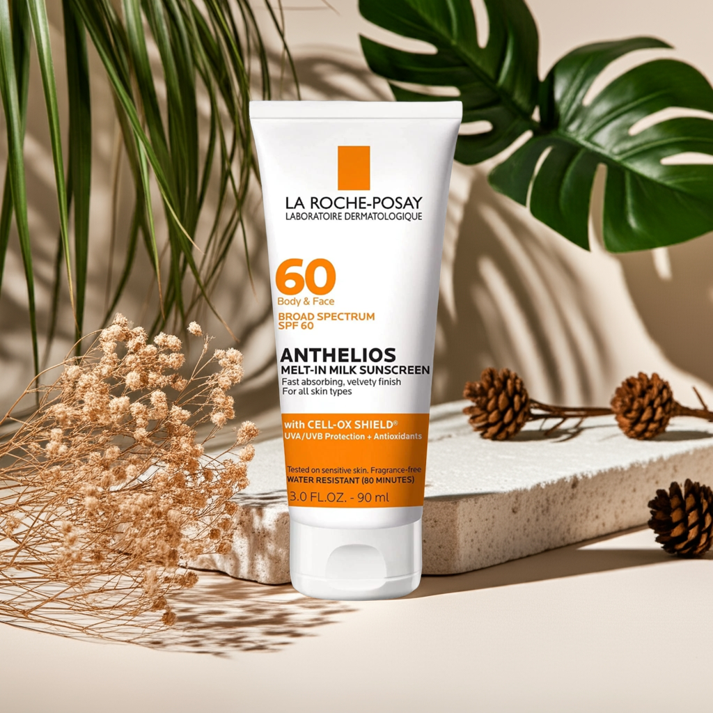 Anthelios Melt-In Milk Sunscreen SPF 60 – Broad-Spectrum, Lightweight, Antioxidant Protection
